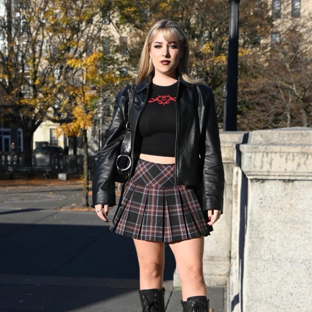 Kjhoyt x acaso Plaid Mini Pleated Skirt